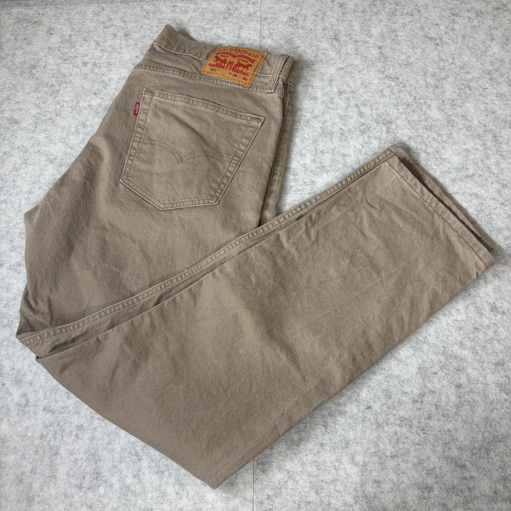 Levi's 511 Slim Fit Jeans Men's 36x30 Tan Khaki Stretch Denim